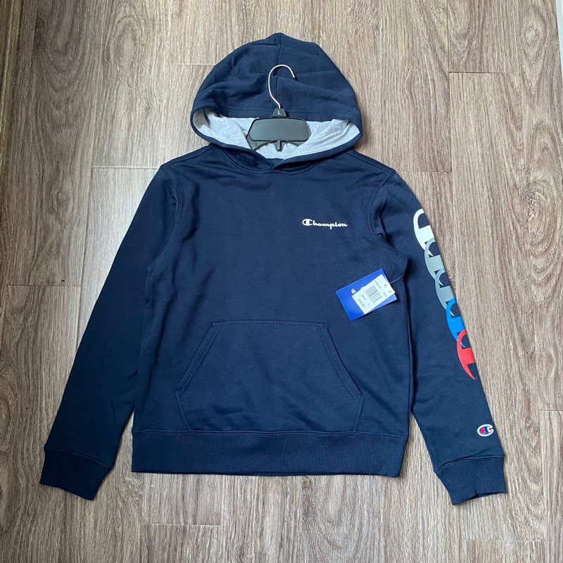 Áo khoác nỉ hoodie Cham/pi/on dư xịn nguyên móc bé trai