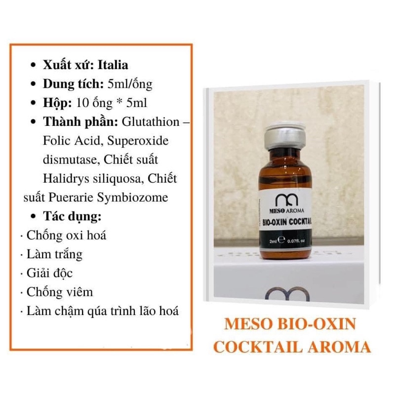 Tinh chất làm trắng da bioxin cocktail aroma