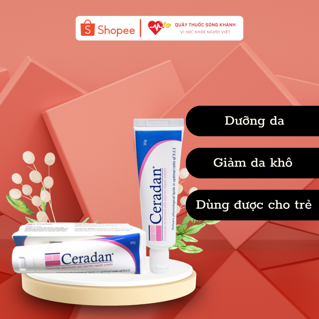 Kem dưỡng da Ceradan Cream chăm sóc da khô, kích ứng,da nhạy cảm tuýp 30g/80g