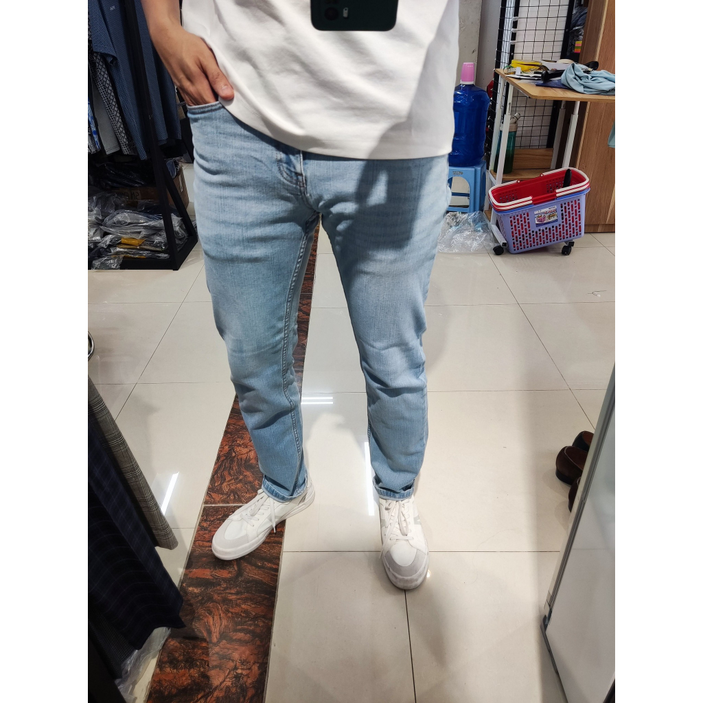Quần jean nam ARISTINO dáng skinny fit co dãn thoải mái