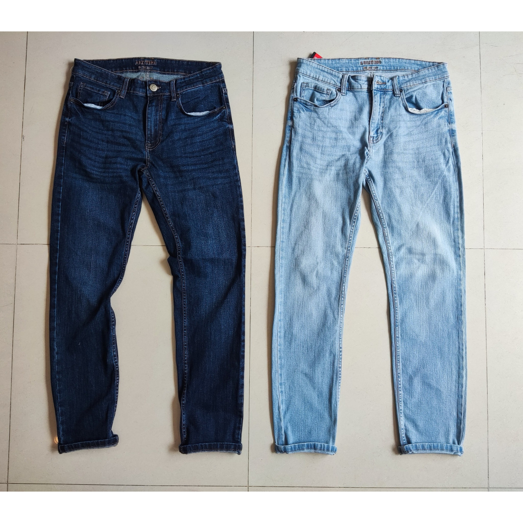Quần jean nam ARISTINO dáng skinny fit co dãn thoải mái
