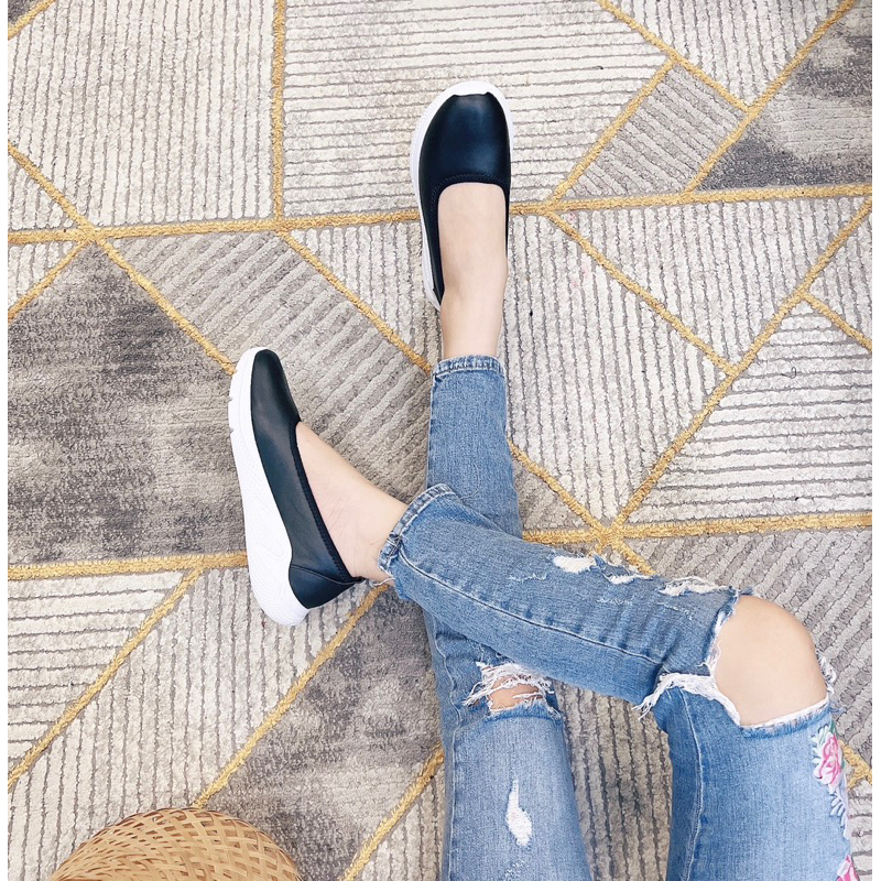 Slip on da thật đế siêu nhẹ - 2118