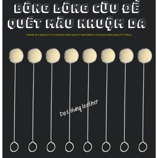 Bông quét màu bằng lông cừu để nhuộm màu da - dụng cụ làm đồ da