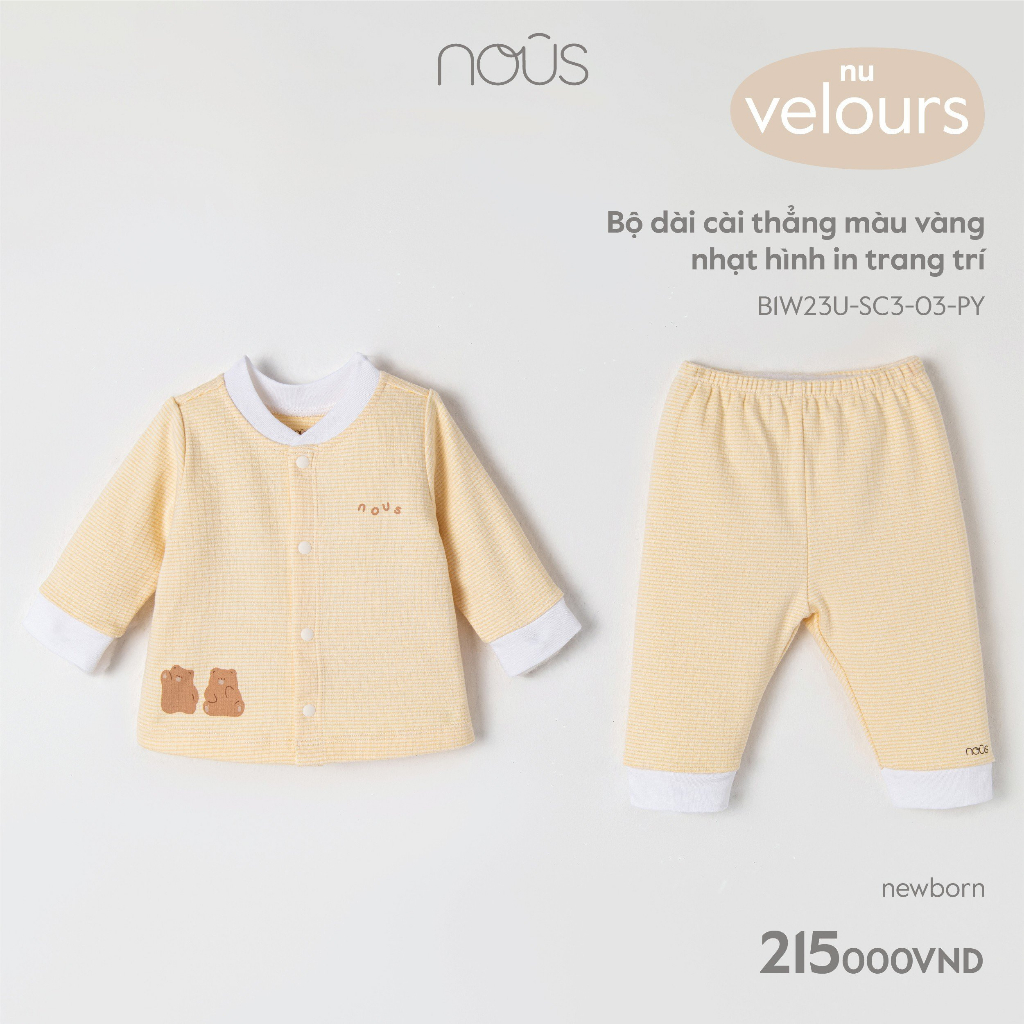 Bộ quần áo newborn cài thăng sơ sinh Nous