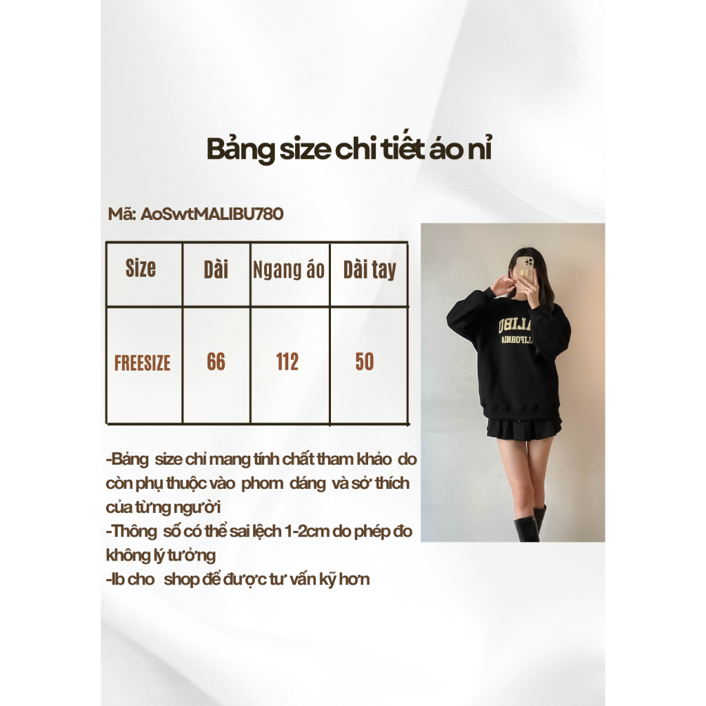 Áo sweater nỉ bông dáng rộng in chữ Mali - 247store.vn - AoSwtMALIBU780