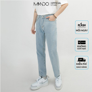Quần Jean Nam MANDO Ống Rộng Kiểu Dáng Basic Unisex Thời Trang Hàn Quốc JEA003