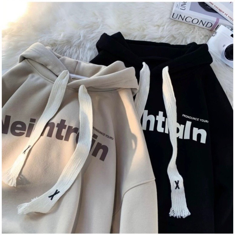 "ÁO HOODIE PHỐI MŨ CÓ DÂY RÚT IN CHỮ 5D SIÊU TRẺ TRUNG CÁ TÍNH HOOTRENING HIỆN NAY-CH"