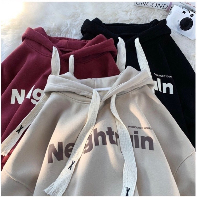 "ÁO HOODIE PHỐI MŨ CÓ DÂY RÚT IN CHỮ 5D SIÊU TRẺ TRUNG CÁ TÍNH HOOTRENING HIỆN NAY-CH"