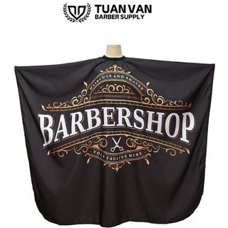 Khăn cắt tóc nam áo choàng cắt tóc barbershop đen