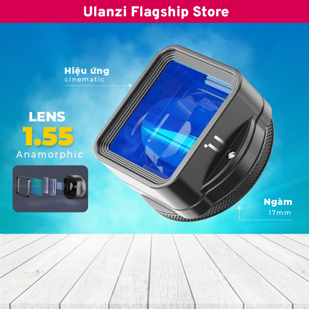Ulanzi 1.55XT Anamorphic Lens ống kính cho điện thoại