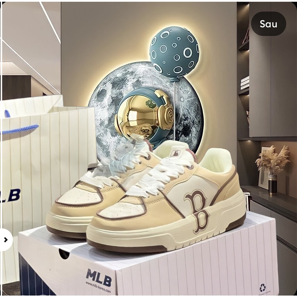 Giày thể thao Chunky B đỏ nâu cổ thấp phối đồ nam nữ siêu hot trend 2023