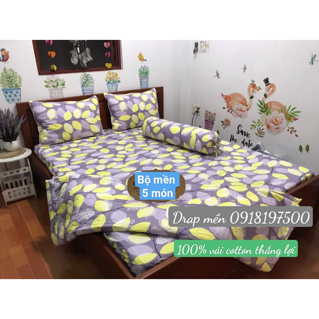 Bộ Drap Cotton Thắng Lợi Kèm Mền Chần Gòn {chuẩn logo CTY}