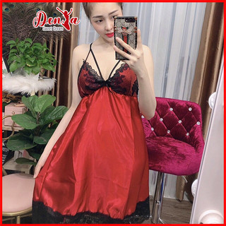 Váy ngủ sexy ️DenYa dáng ôm nhiều màu, chất phi lụa phối ren ở tà mềm mịn, quyến rủ, D6