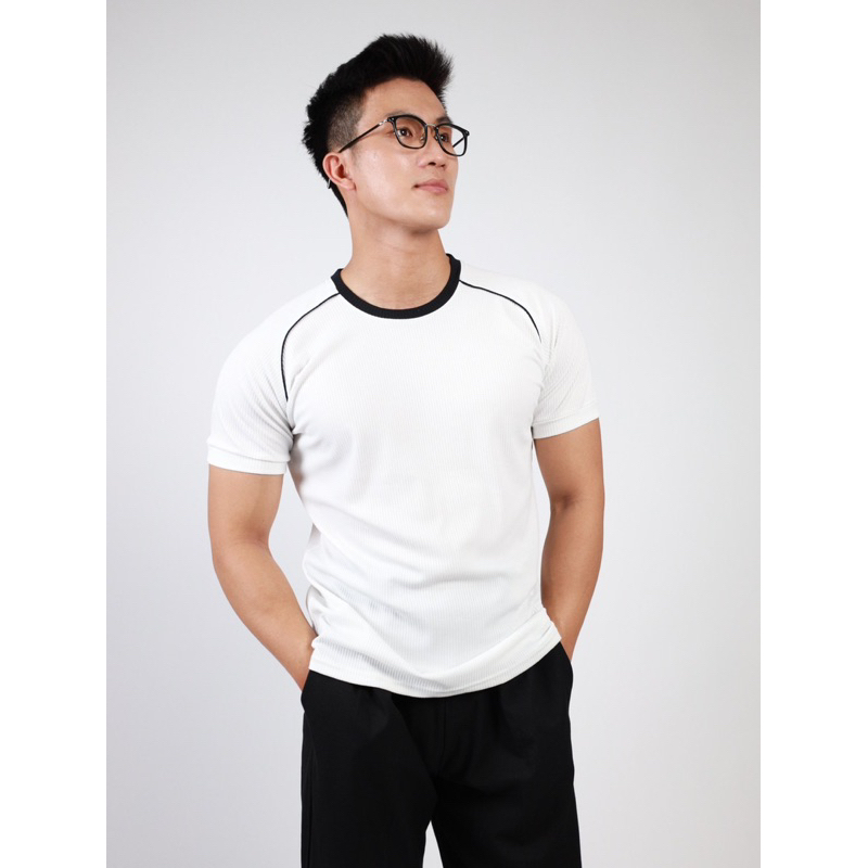 Áo body thun gân FLO MENSWEAR V5 thiết kế phối viền tạo điểm nhấn