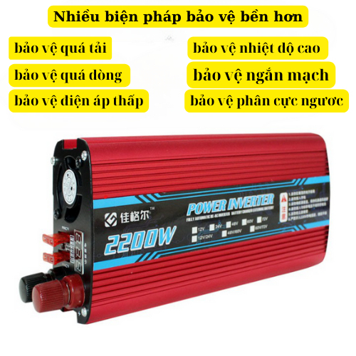 Bộ kích điện inverter 12V lên 220V CÔNG SUẤT 220W,1000w,1200w,1500w,2000w Sin Chuẩn Bảo Hành 2 Năm