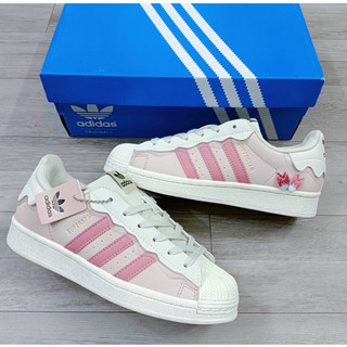 Giày super star sò hồng hàng 11 full size nữ đủ phụ kiện tặng kèm dây