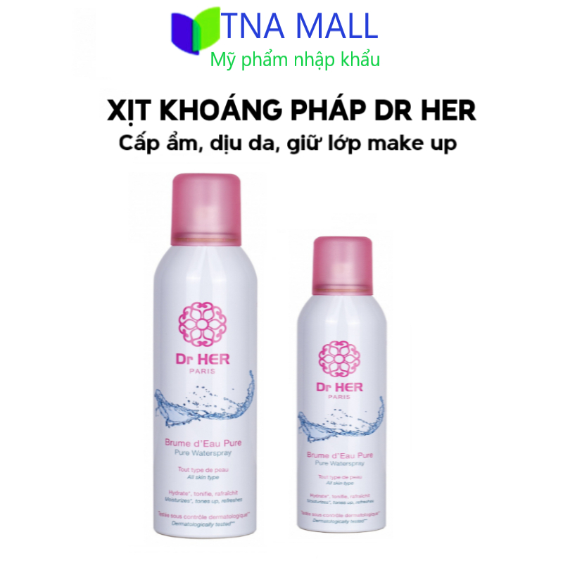 Xịt khoáng của Pháp Dr Her Paris cấp ẩm, dịu da, giữ lớp nền makeup 150ml