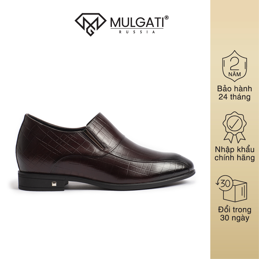 Giày lười Tăng chiều cao da bò cao cấp nam công sở MULGATI - NGW018