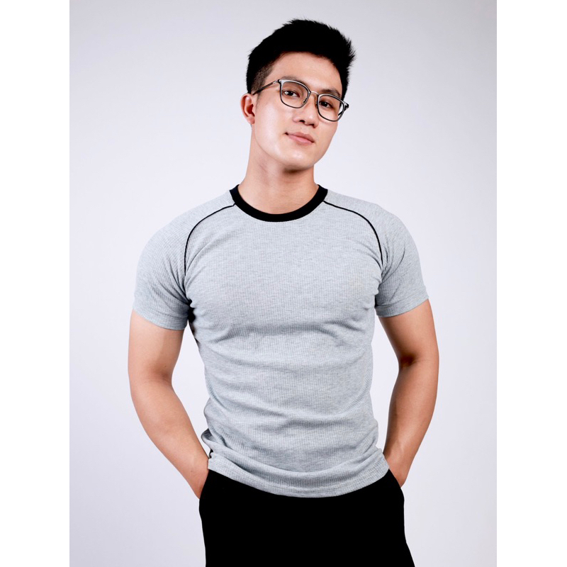 Áo body thun gân FLO MENSWEAR V5 thiết kế phối viền tạo điểm nhấn