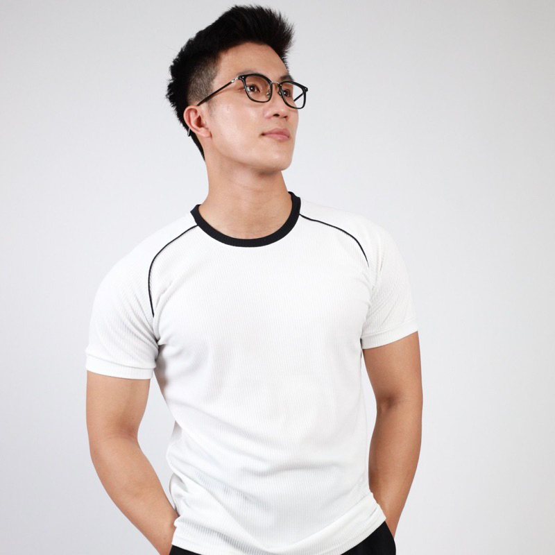Áo body thun gân FLO MENSWEAR V5 thiết kế phối viền tạo điểm nhấn
