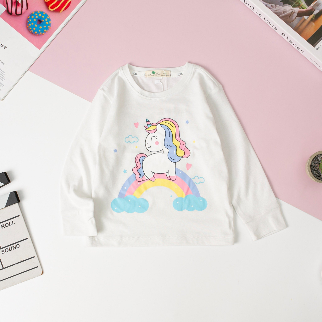 Áo dài tay thu đông bé gái LITIBABY siêu mềm đẹp . Size 11-25kg