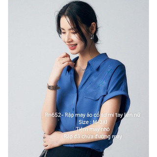 RN652_Rập giấy may áo cổ sơ mi tay liền nữ