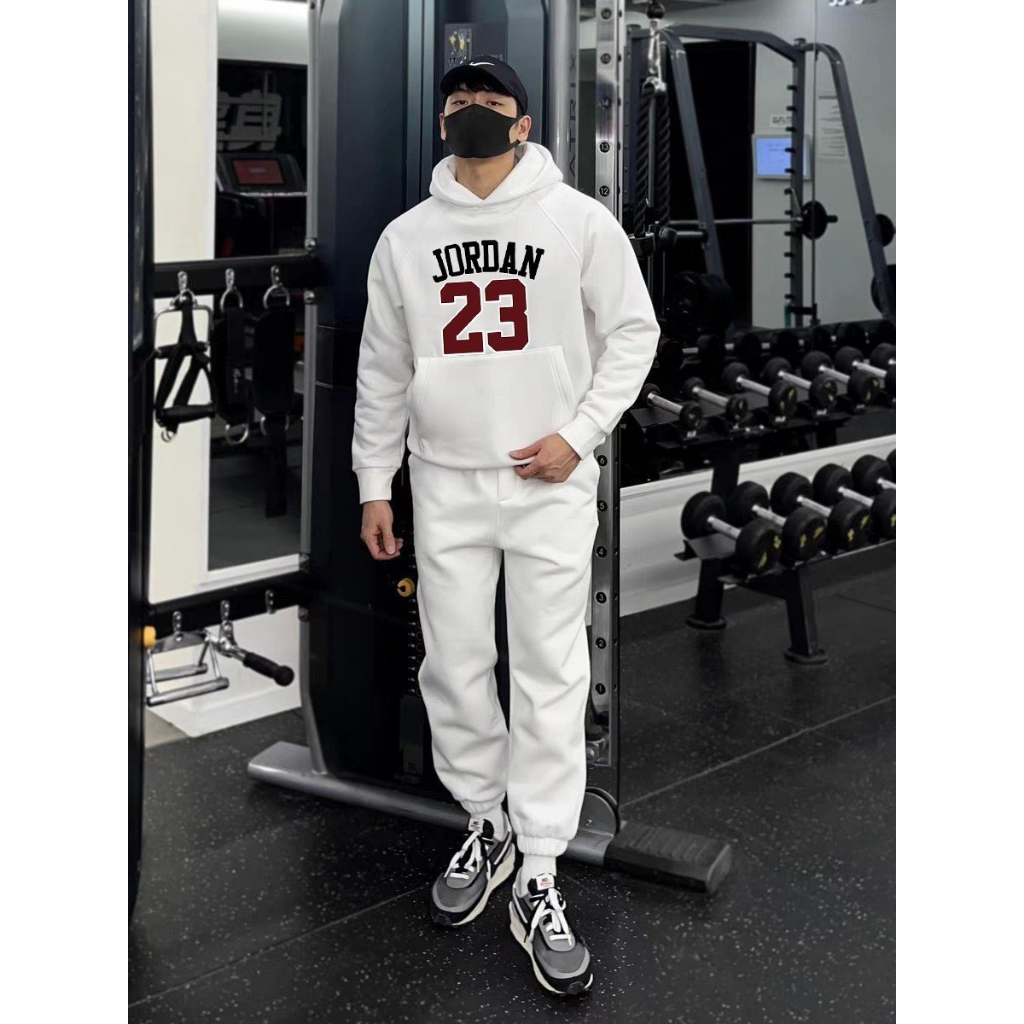 Set Bộ Nỉ Hoodie In Chữ JORDANN 23 Đen Trắng Sành Điệu Phong Cách Thời Trang Cá Tính, Chất Liệu Nỉ Ngoại Cao Cấp