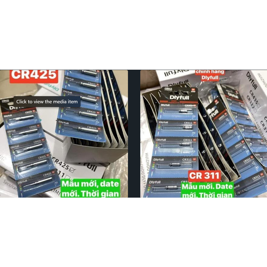 Pin led CR425, CR311 màu xanh đời mới chính hãng Dlyfull, thời gian sử dụng lâu, duy trì độ sáng bóng led, bền.