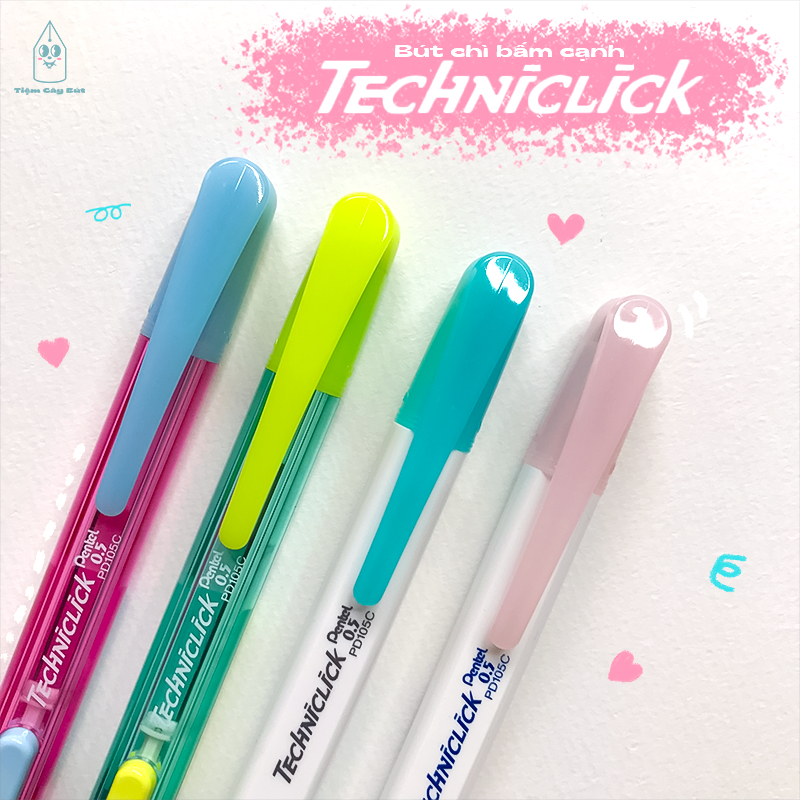 Bút chì kim bấm cạnh Pentel Techniclick cỡ ngòi 0.5mm