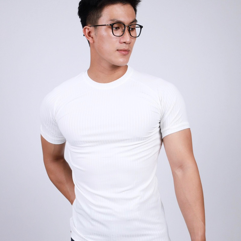 Áo thun body Flo Menswear phối tay sọc gân đũa chất thun lạnh cao cấp
