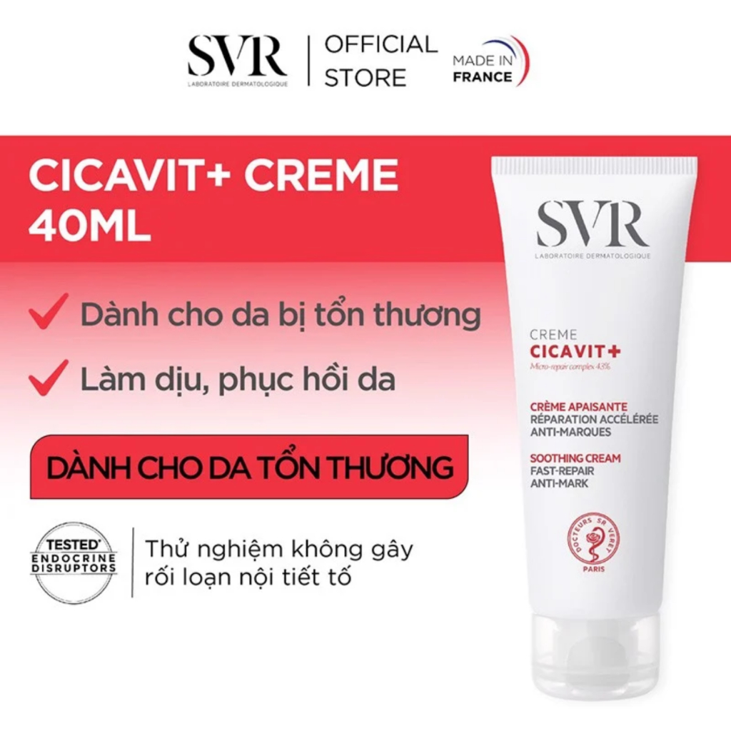 Kem dưỡng SVR Cicavit + Crème 40ml làm dịu da bị nứt nẻ, mẩn đỏ
