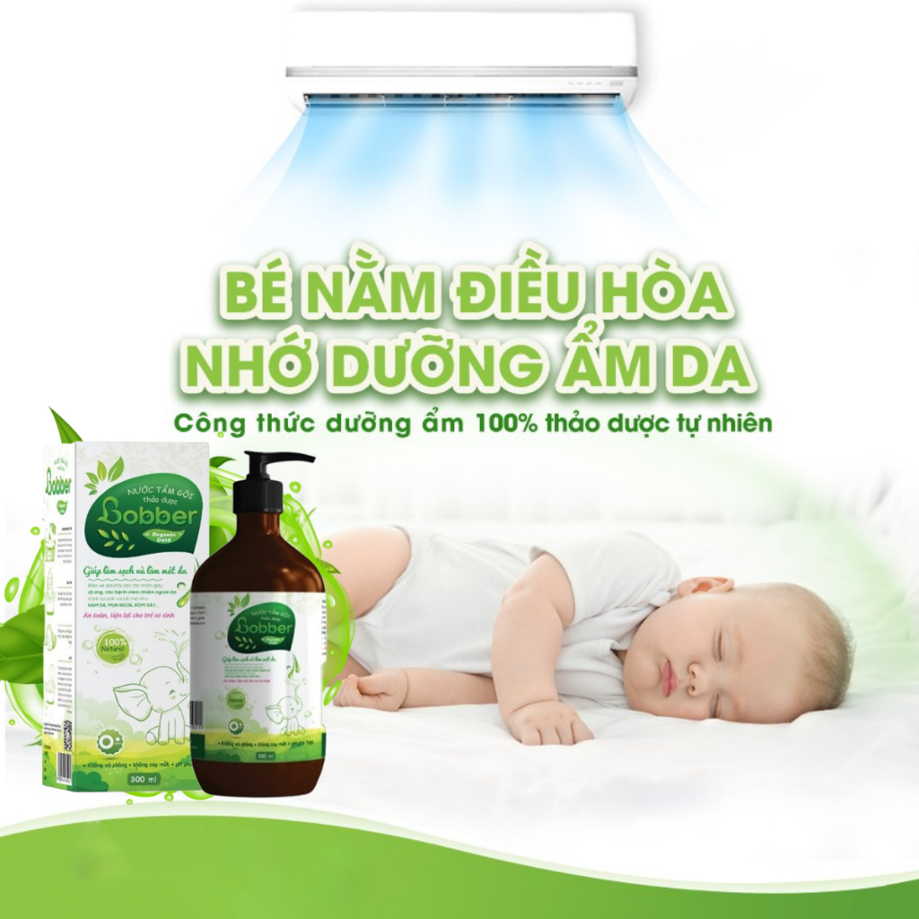 Nước Tắm Thảo Dược Cho Bé Bobber Organic Gold Giúp Giảm Mẩn Ngứa Và Rôm Sảy, Hỗ Trợ Làm Sạch, Mát Da Bé - Chai 300ml