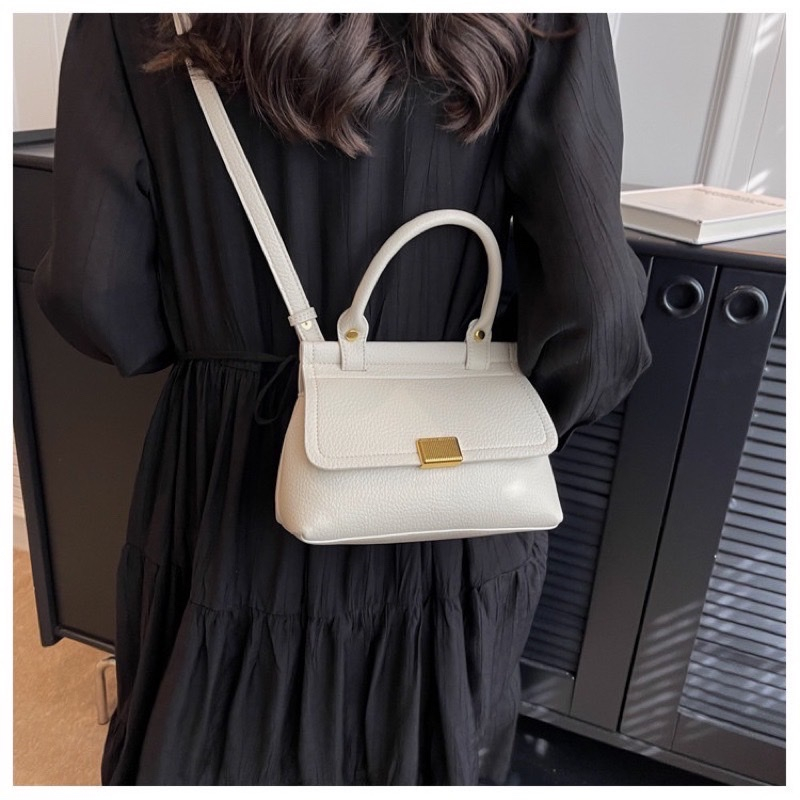 Túi xách tay túi đeo chéo 1 QUAI KHOÁ BẤM thanh lịch size 21 phong cách basic