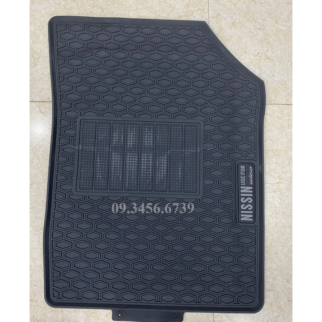 Thảm sàn cao su xe WIGO 2023 2024 màu đen, cao su đúc ko mùi, giữ cho sàn xe luôn sạch sẽ