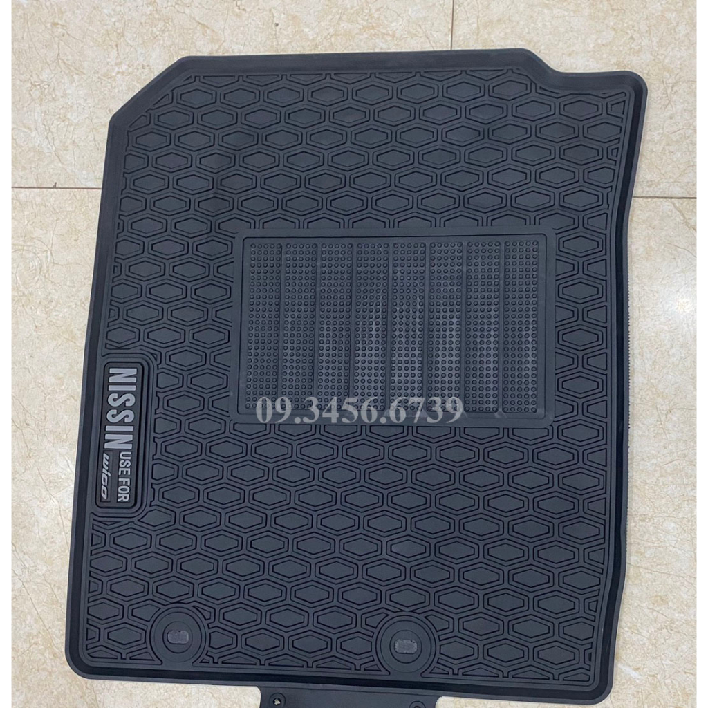 Thảm sàn cao su xe WIGO 2023 2024 màu đen, cao su đúc ko mùi, giữ cho sàn xe luôn sạch sẽ