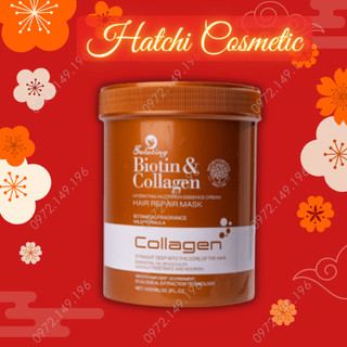 Kem ủ tóc hấp tóc biotin collagen saluting 1000ml