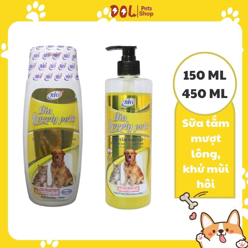 Sữa Tắm Mượt Lông và Khử Mùi Hôi Chó Mèo Bio Lovely -150ml và 450ml
