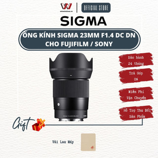 Ống kính sigma 23mm f1.4 l 23 f1.4 l 23f1.4 dc dn cho fujifilm / sony l leica - hàng chính hãng