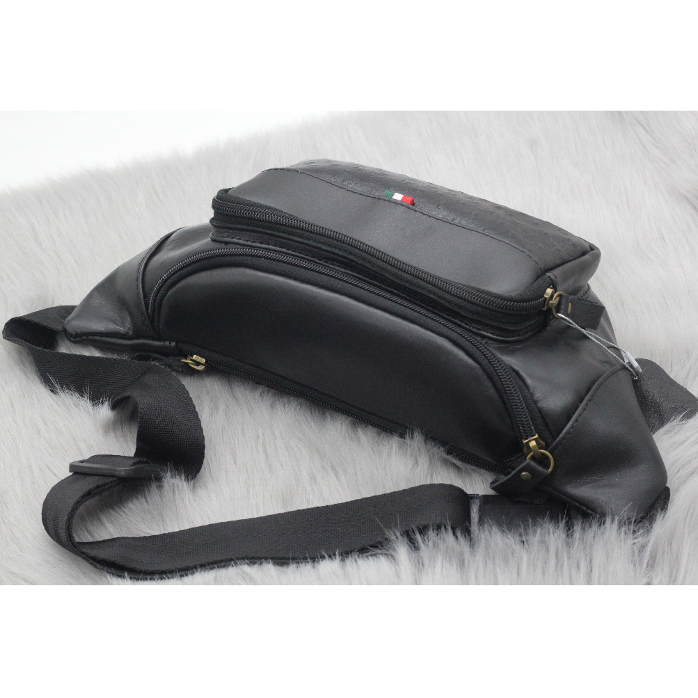 Túi Đeo Chéo Da Bò Nguyên Tấm Nhập Khẩu, Túi Bao Tử Đeo Chéo Da Bò Cao Cấp Nhiều Ngăn Khóa Tiện Lợi, Bảo Hành 12 Tháng