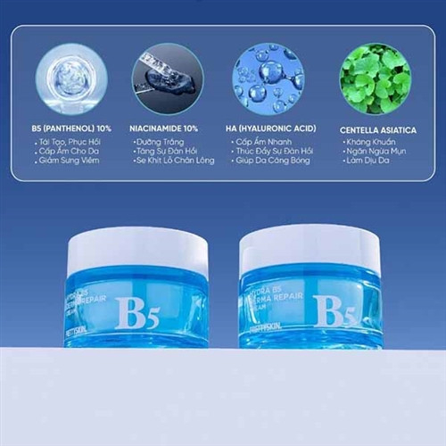 Kem dưỡng phục hồi trắng da PrettySkin Hydra B5 Derma Repair Cream 52ml