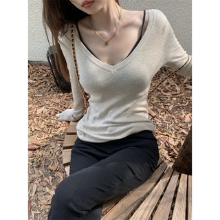 [OD-340] Áo Thun Mỏng Trắng Tiêu Cổ Tim