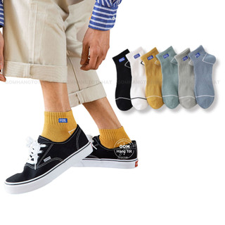 Set 6 đôi tất nam cổ thấp mẫu feel cá tính, vớ nam ngắn cổ chất liệu cotton hút ẩm thoáng khí khử mùi -NACN-FEEL-CB6