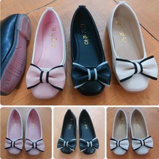 Giày búp bê nơ viền, giày bé gái đé kếp nước êm mềm dẻo ma sát tốt cho bé 3 - 8t tha hồ chạy nhảy GNƠ.