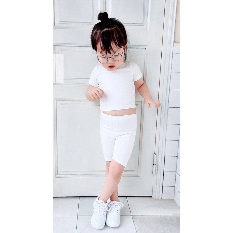 Quần legging đùi bé gái 10-30kg chất cotton 100% siêu đẹp , quần đùi ôm bé gái