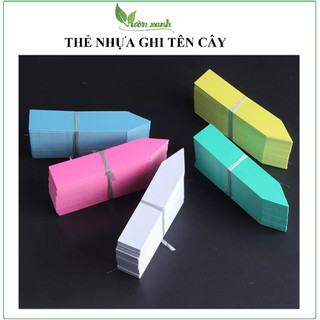100 chiếc- Thẻ nhựa ghi tên cây chống bay chữ (được chọn màu)