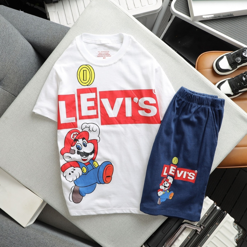 Đồ bộ bé trai LEVI'S TOMSHOP hoạ tiết Pikachu - Thoáng mát ngày thu