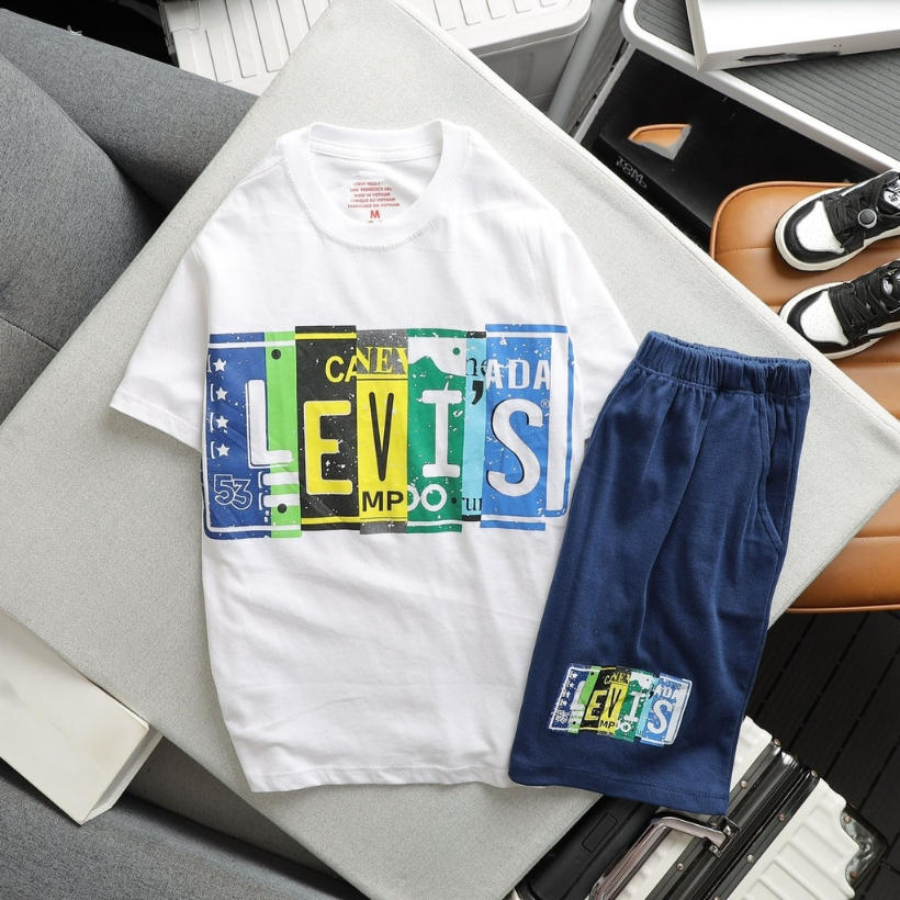 Đồ bộ bé trai LEVI'S TOMSHOP hoạ tiết Pikachu - Thoáng mát ngày thu