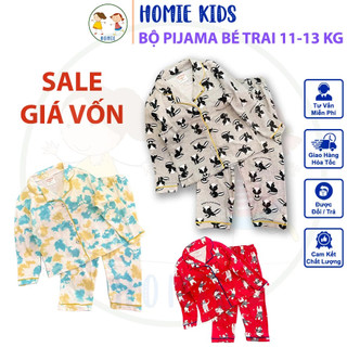 Bộ pijama tay dài cho bé trai 11-13 kg cao khoảng 90cm set đồ bé trai chất cotton mịn mát in hình đẹp Homie Kids