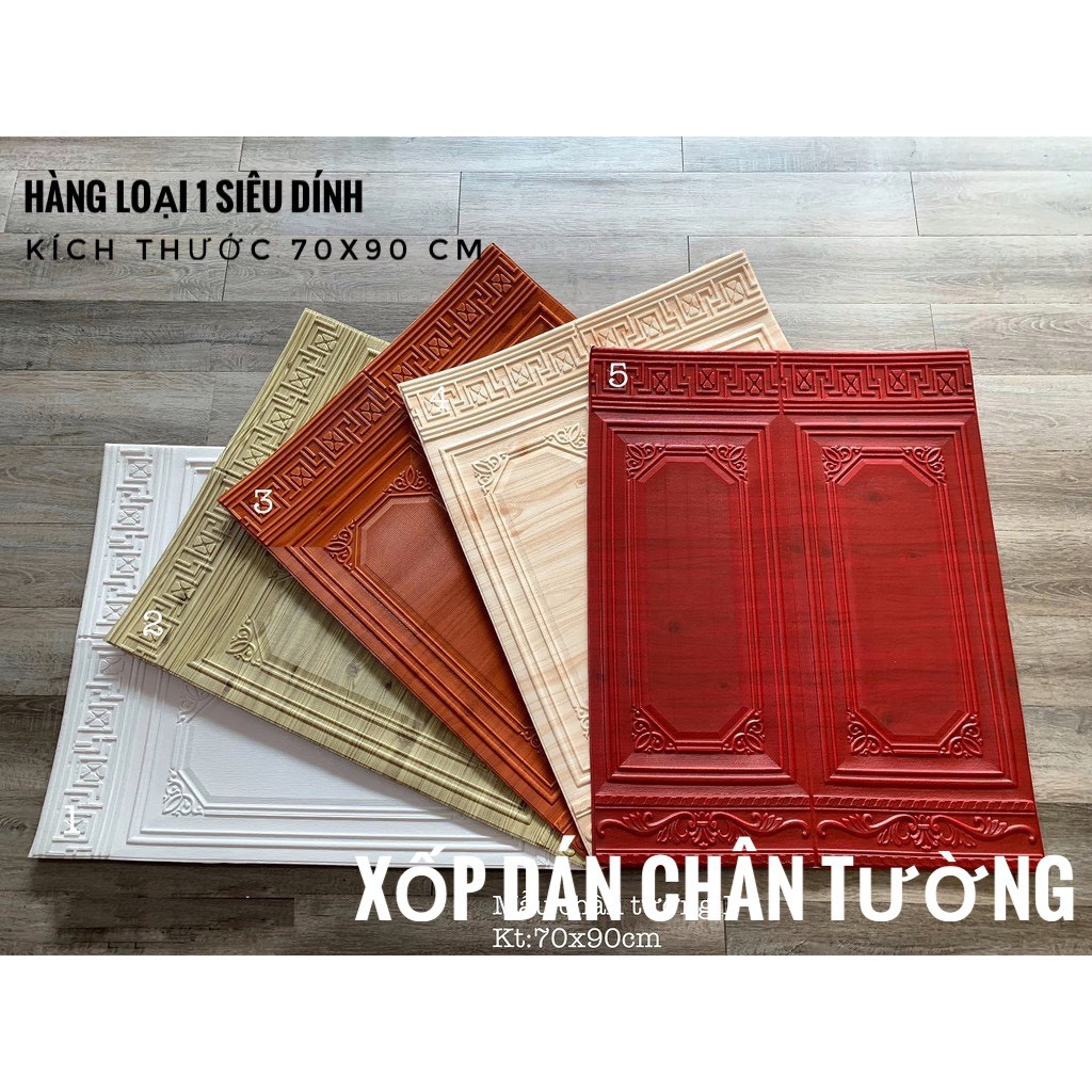 Xốp dán chân tường khổ lớn Hoa Văn Giả Gỗ TRƠN