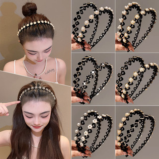 Băng đô cài tóc/bờm tóc nữ gợn sóng đính đá hỗ trợ tạo độ phồng nhanh phong cách Hàn Quốc sang chảnh